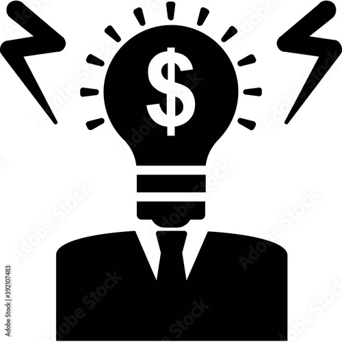 
Filled design of investment idea icon
