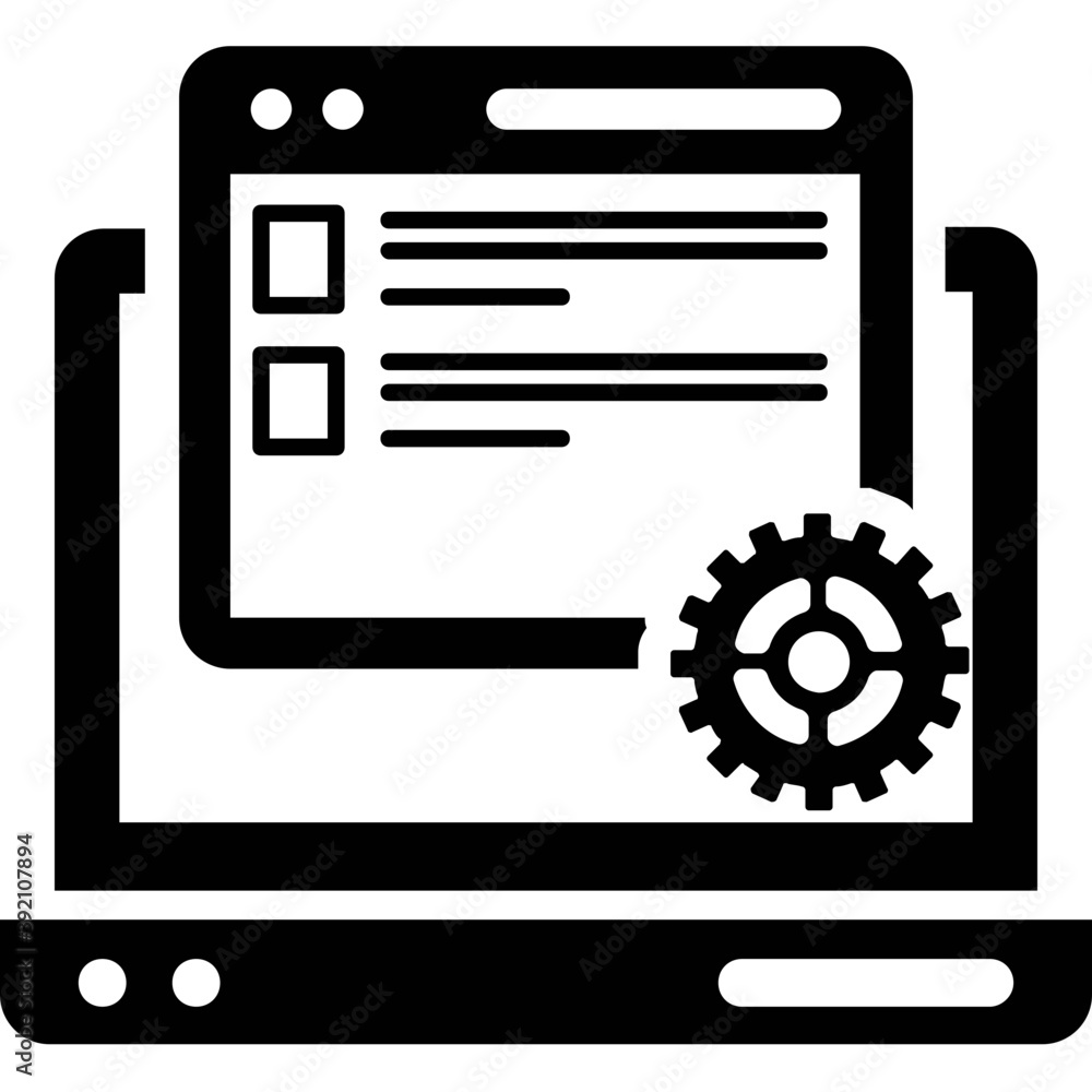Webpage setting icon in glyph design.
Webpage setting icon in glyph design.