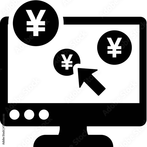 
Icon of pay per click in solid design.
