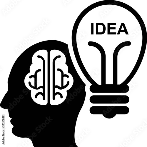 
Solid design of creative idea icon.
