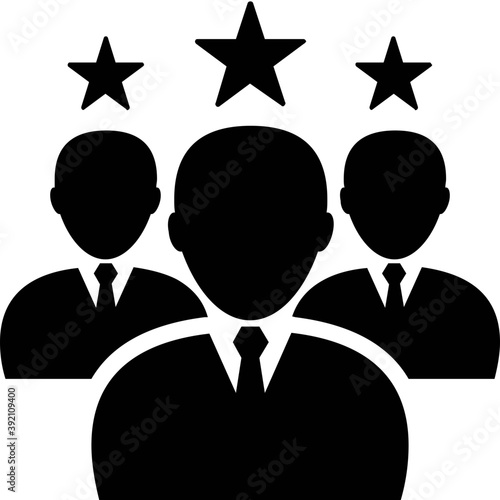 
A comparative employee ranking, glyph icon design
