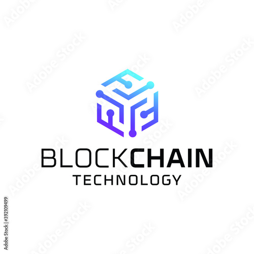 Network technology blockchain logo icon design inspiration template