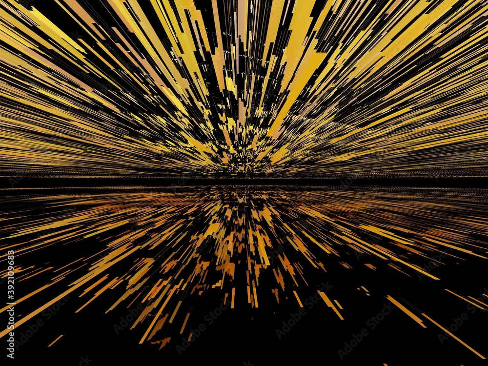 Obraz premium soft pastel shades of yellow and orange as patterns shapes and 3D exploding surface designs