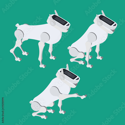 The mechanical robot dog, futuristic pet.