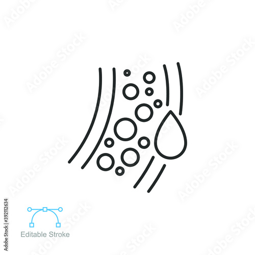Blood vessel line icon. Bloods Capillary tube, Human circulatory system flow in Artery. Simple pictogram for science Body anatomy Editable stroke Vector illustration Design on white background EPS 10