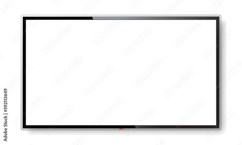 Realistic TV screen mock up isolated on white Realistic TV screen mock up isolated on white