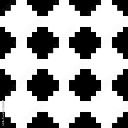 Inca crosses seamless pattern. Ethnic ornament. Folk background. Geometric wallpaper. Grid image. Tribal motif. Ancient mosaic. Digital paper, web design, textile print, abstract. Vector artwork.