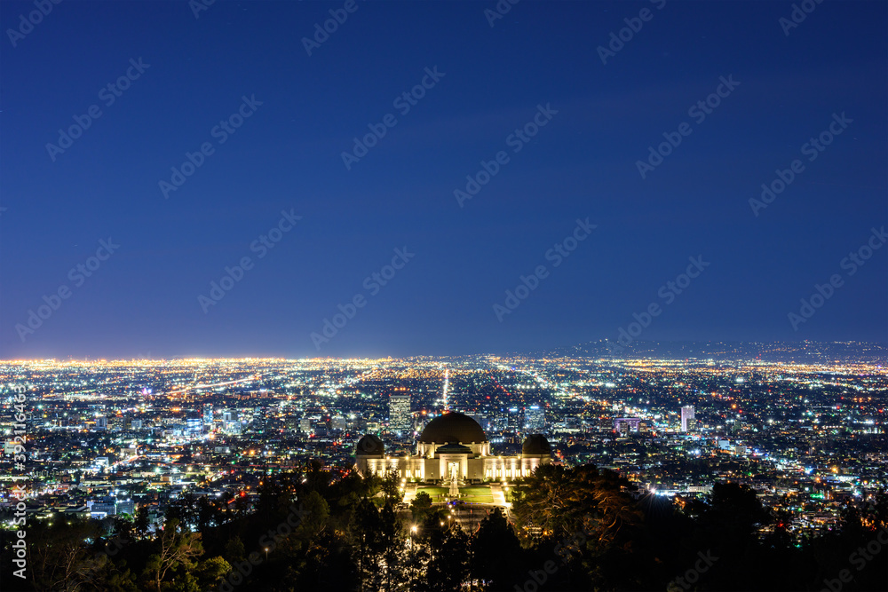 Griffith Observatory and Los Angeles at night
