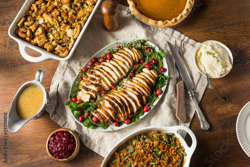 Homemade Thanksgiving Turkey Platter Dinner