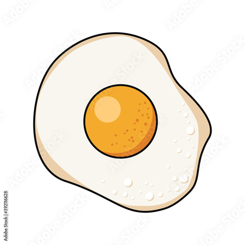 fried egg on white background