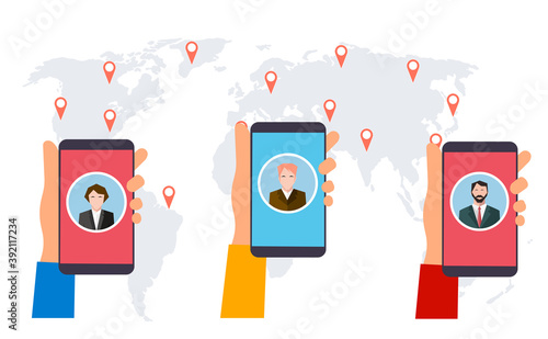 Communities on social networks vector illustration