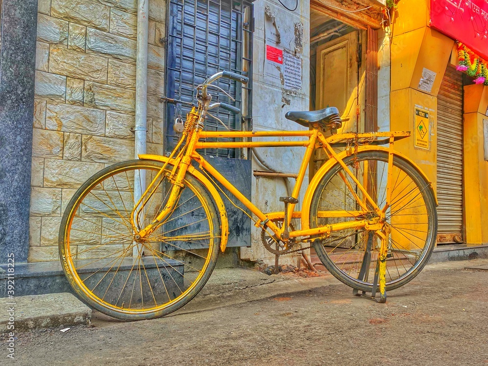 Yellow bike in India