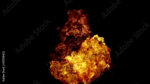 Fire Explosion Stock Video In Black Background 