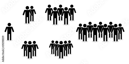 People icons. Social organization sign. People in group or team. Vector illustration