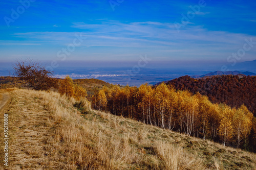 beautiful autumn landscapes in the Romanian mountains  Fantanele village area  Sibiu county  Cindrel mountains  Romania