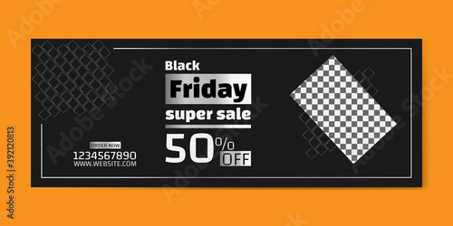 Black Friday Super Sale Facebook Cover and Template | Timeline cover and banner