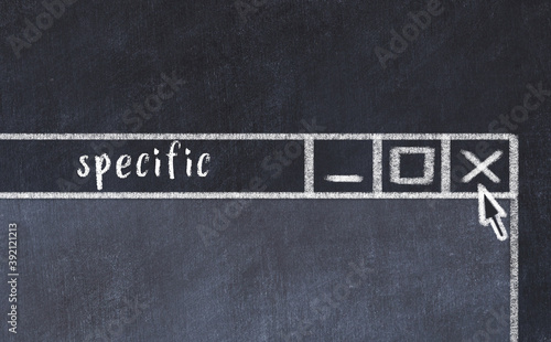 Foto Chalk drawig of browser window with inscription specific