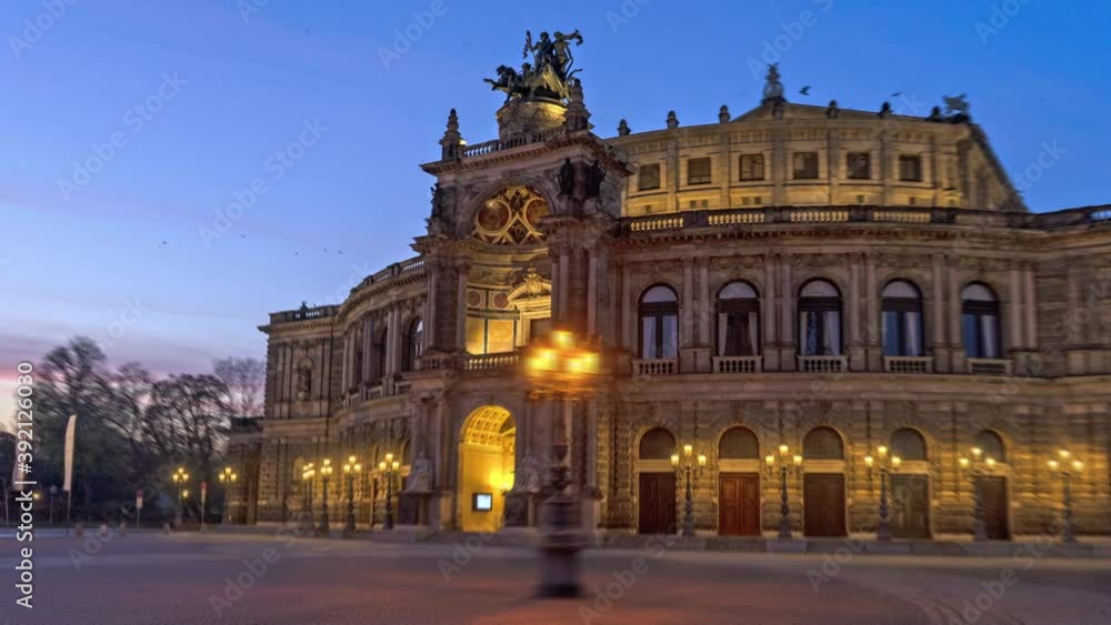 Dresden Semper Opera House Day to Night Hyperlapse Dresden Semper Opera House Day to Night Hyperlapse