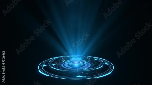 Hologram. Futuristic Sci-fi interface. Technology background. Good for tech title and background, news headline business intro screensaver. photo