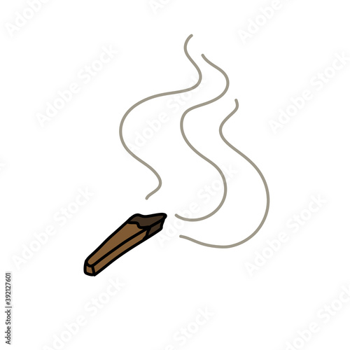 Palo Santo, holy wood doodle icon, vector color line illustration