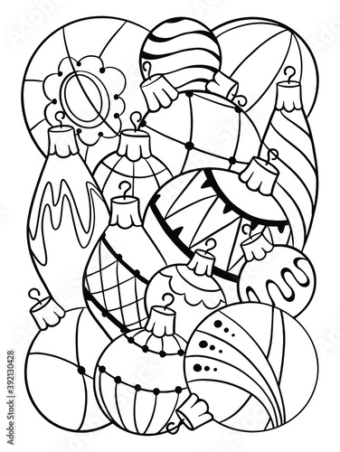 colored Christmas toys for greeting cards