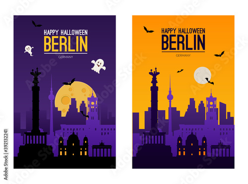 Berlin, Germany. Halloween holiday background.