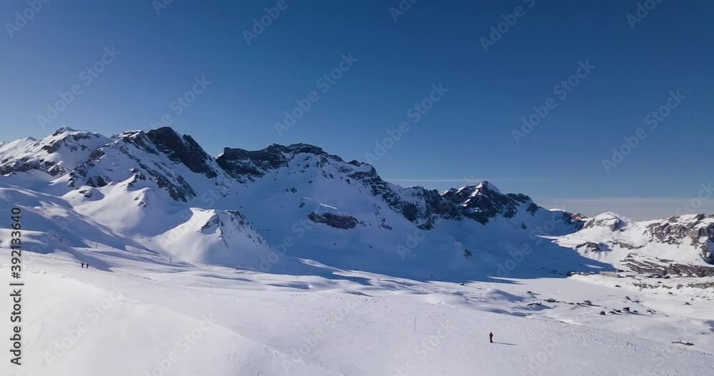 Aerial View of Swiss Ski Resort in Obwalden, Switzerland. Aerial View of Swiss Ski Resort in Obwalden, Switzerland.