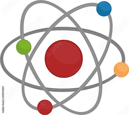 Vector illustration of an atom emoticon