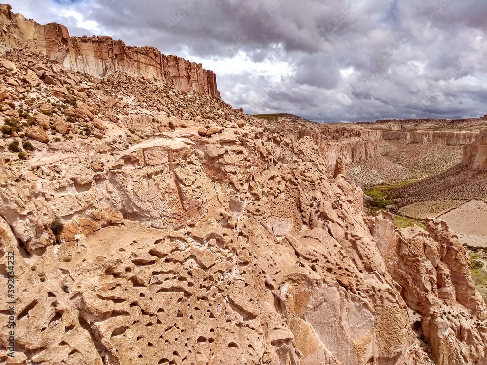 Fototapeta premium Anaconda Canyon in Bolivia, South America - part of the 3-days tour to the salt desert Salar de Uyuni, largest salt flat in the world. 