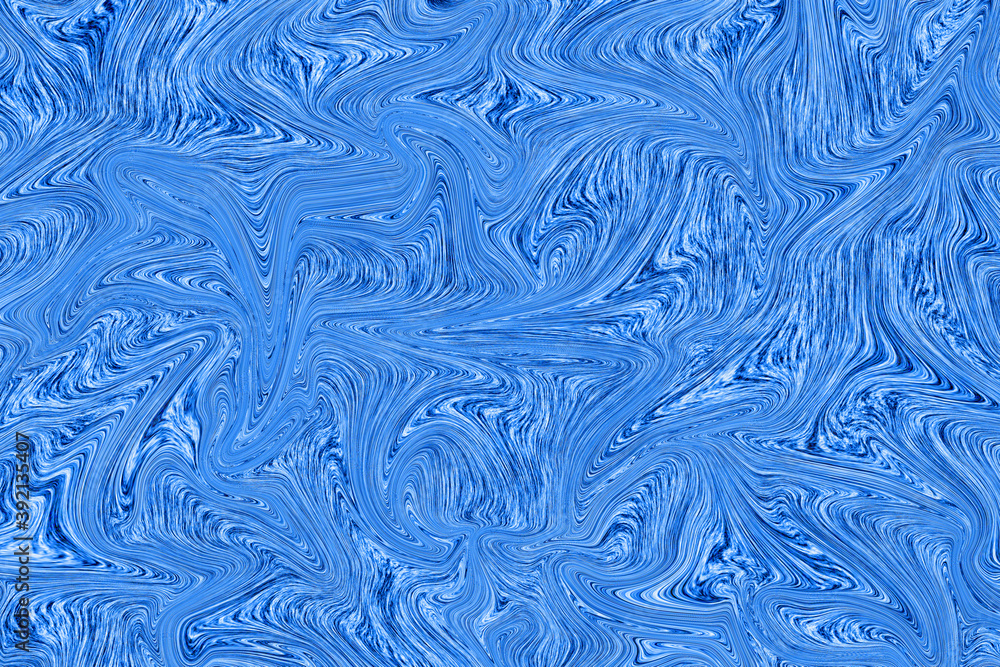 Fototapeta premium Liquid blue paint on white paper abstract background