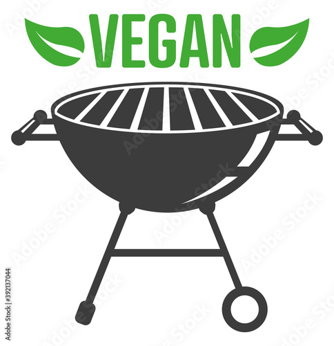 BBQ Grill vegan icon symbols vector