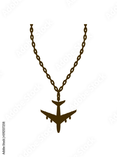 Gold Halskette Flugzeug 