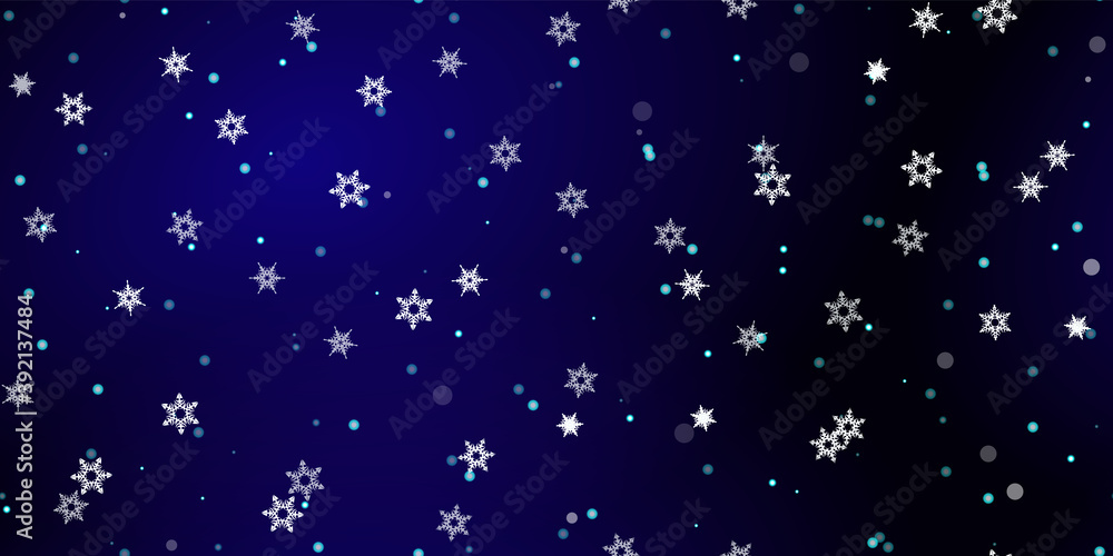 Falling Snowflakes seamless pattern flying snow