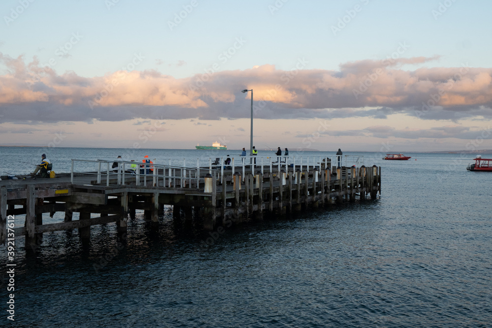 Locals fishing on the pier Locals fishing on the pier
