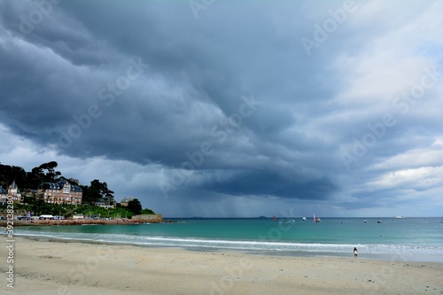 Storm on the Perros-Guirec beach in Brittany. France © aquaphoto