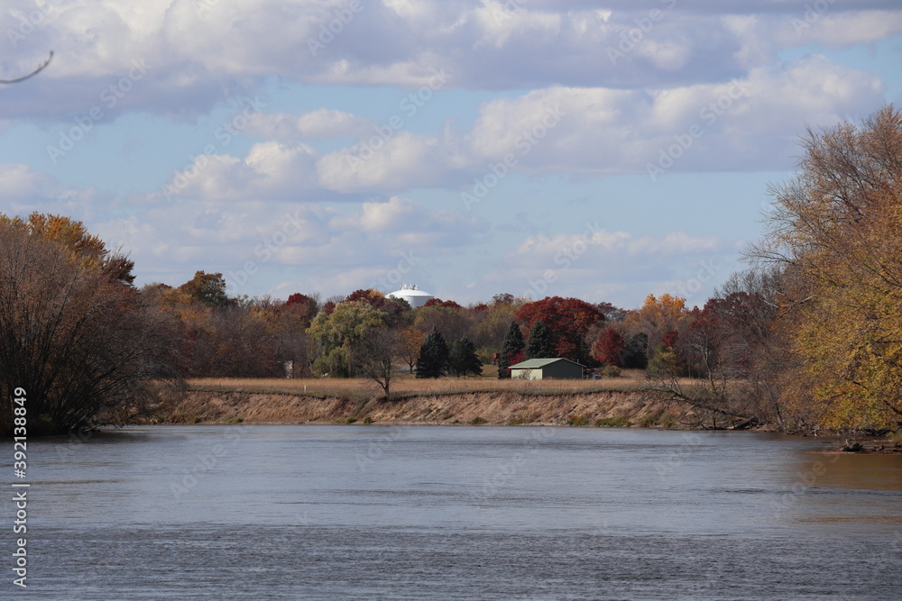 autumn landscape with river