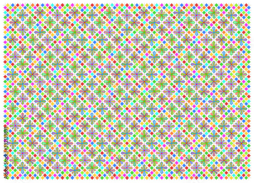 Design of colorful floral geometric pattern, very common in traditional Brazilian lace fabric. Vector illustration.