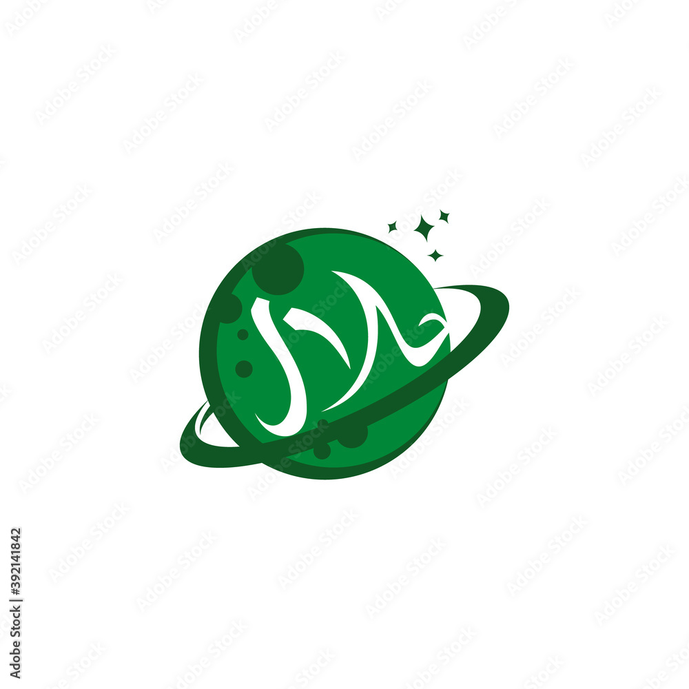 green planet with halal arabic lettering vector icon green planet with halal arabic lettering vector icon