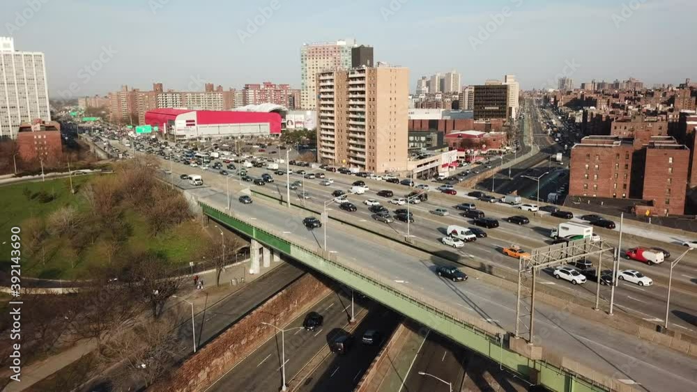 Aerial View of Rush Hour Traffic - Pan Right Aerial View of Rush Hour Traffic - Pan Right