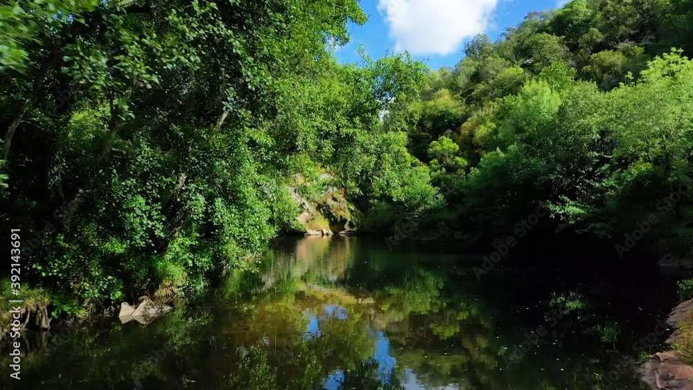Aerial view of river down canyon, Portugal. Aerial view of river down canyon, Portugal.