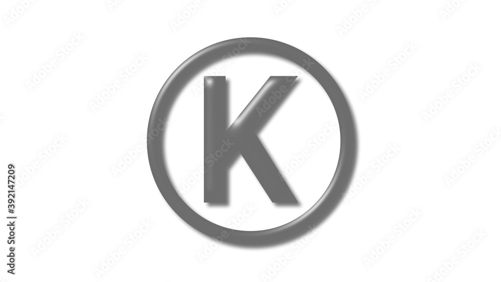 Amazing gray shiny K 3d letter logo on white background, 3d letter logo Amazing gray shiny K 3d letter logo on white background, 3d letter logo