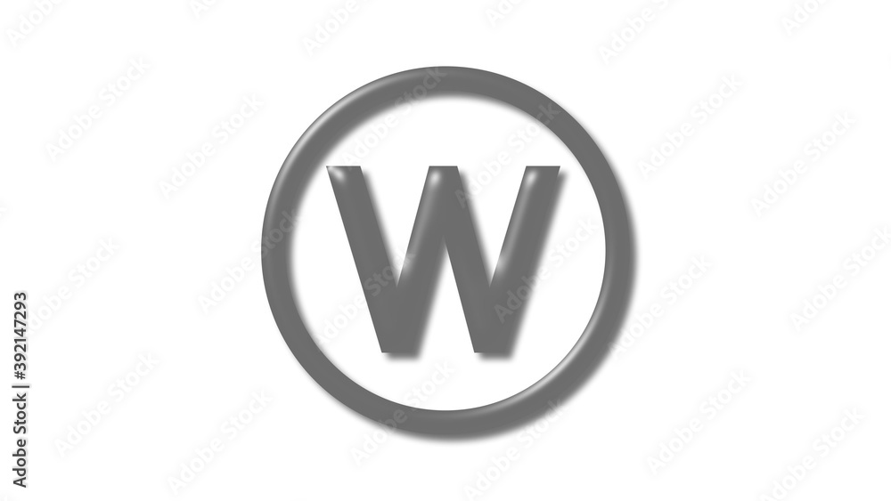 Amazing gray shiny W 3d letter logo on white background, 3d letter logo Amazing gray shiny W 3d letter logo on white background, 3d letter logo