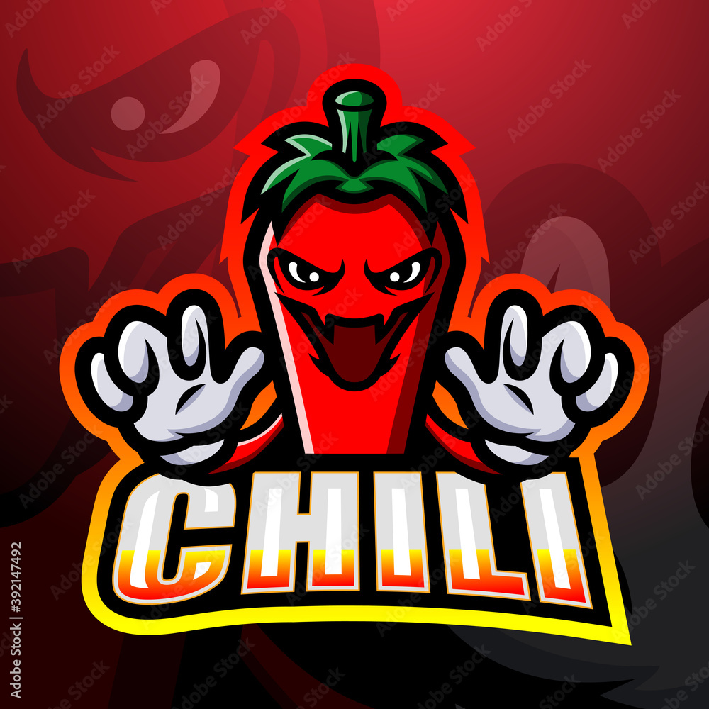 Chili mascot esport logo design