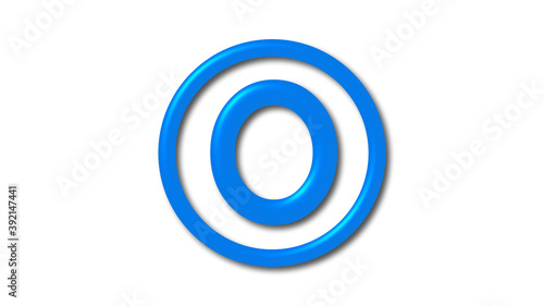 Free Download Aqua color O shiny 3d letter logo icon on white background, 3d letter logo - GFXLoad