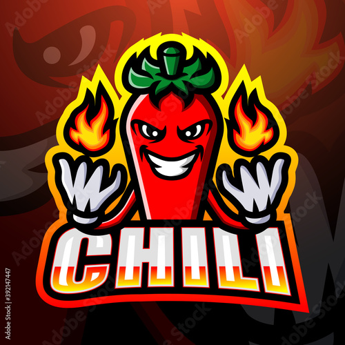 Chili mascot esport logo design