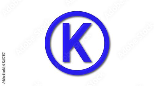 Free Download Amazing blue shiny K 3d letter logo on white background, 3d logo - GFXLoad