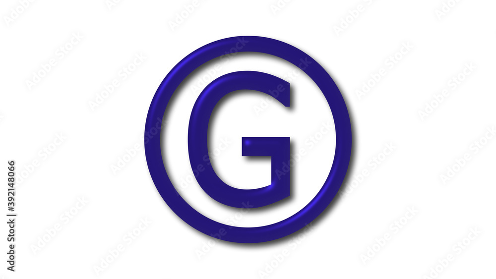 Blue dark G 3d letter logo icon on white background, Shiny logo Blue dark G 3d letter logo icon on white background, Shiny logo