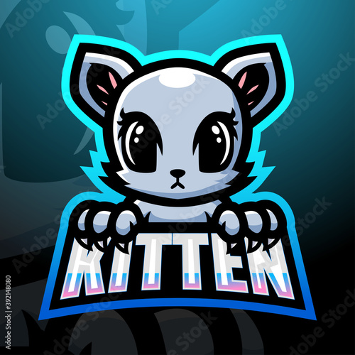 Kitten mascot esport logo design