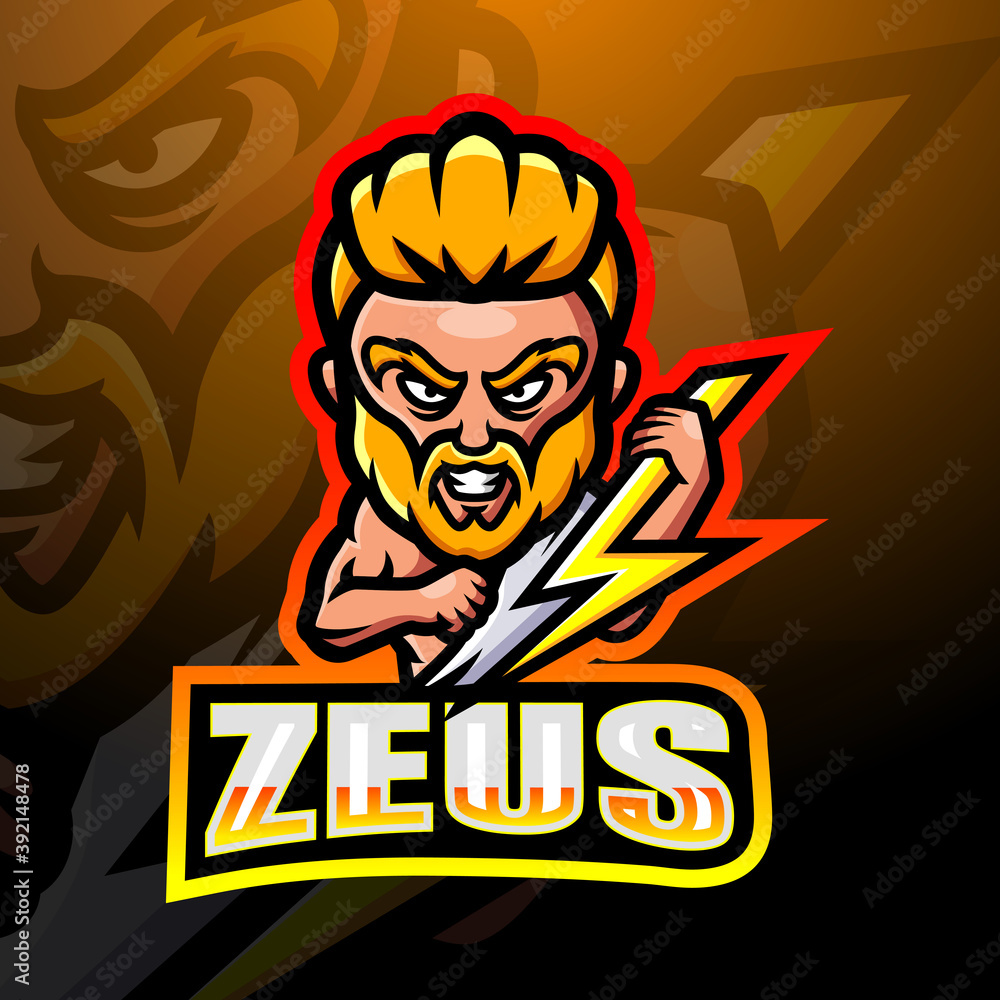 Zeus mascot esport logo design