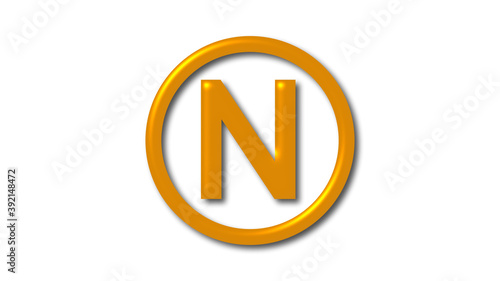 Free Download New brown shiny N 3d logo, 3d letter logo on white background - GFXLoad